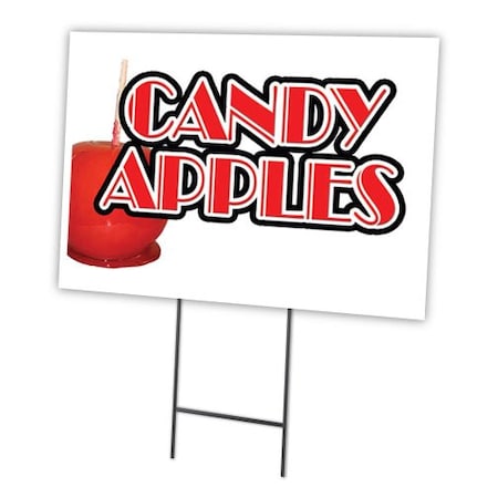Signmission Candy Apples Yard Sign & Stake outdoor plastic coroplast window, C-2436-DS-Candy Apples C-2436-DS-Candy Apples